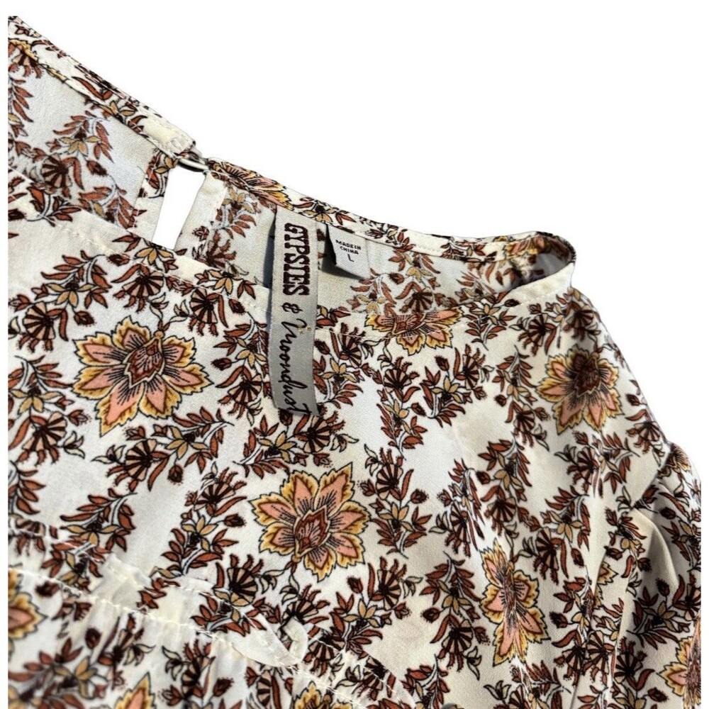 Womens Shirts Large Earth Tone Tops Bundle Wholesale Tee Blouse Floral Lot BOHO - Picture 6 of 16